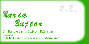maria bujtor business card